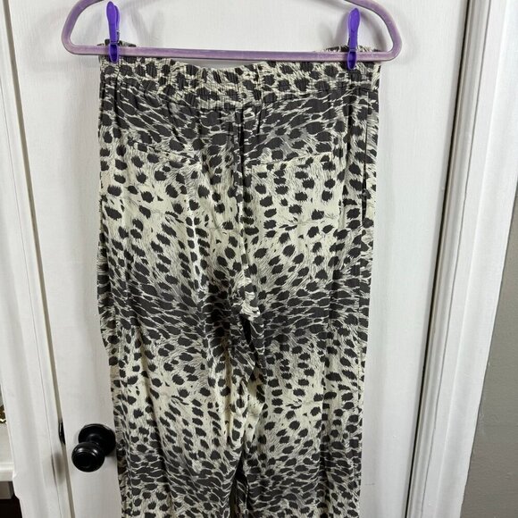 Sea New York leopard cheetah print wide leg stretchy waist cropped pants - Picture 6 of 9